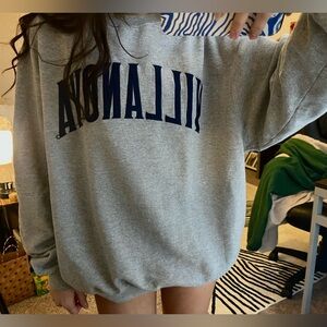 Vintage Style Grey Champion Villanova Crewneck Sweatshirt